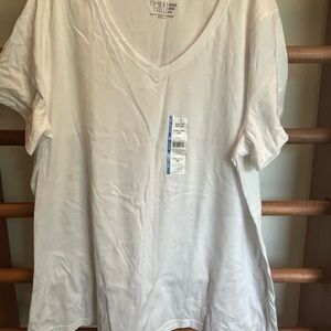 Time and Tru White Short Sleeve Relaxed Tee